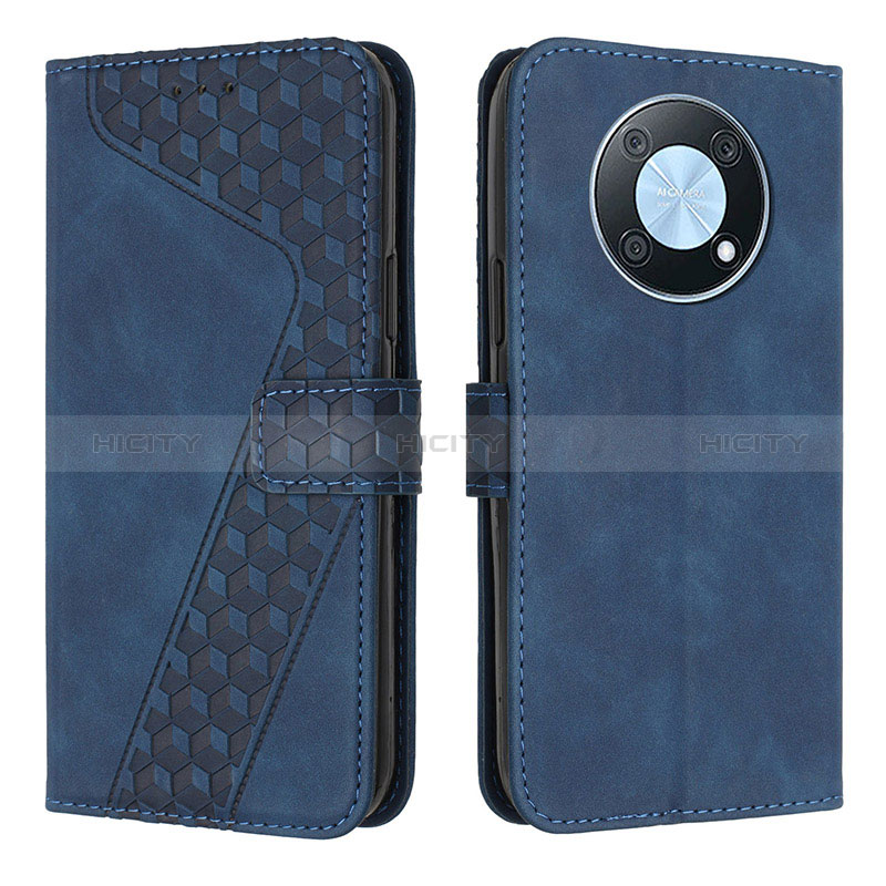 Funda de Cuero Cartera con Soporte Carcasa H04X para Huawei Enjoy 50 Pro Azul