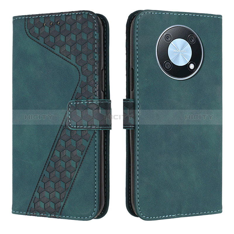 Funda de Cuero Cartera con Soporte Carcasa H04X para Huawei Enjoy 50 Pro Verde