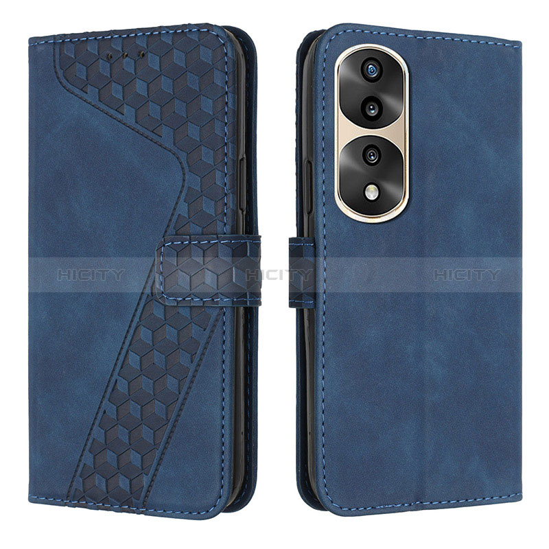 Funda de Cuero Cartera con Soporte Carcasa H04X para Huawei Honor 70 Pro 5G Azul