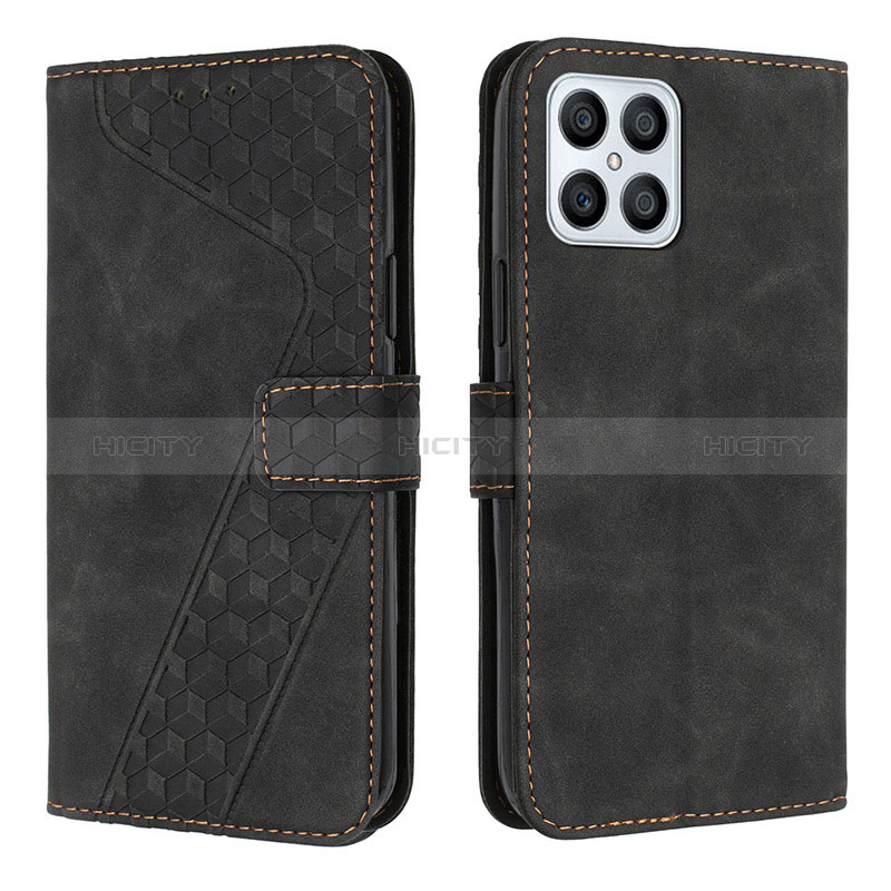 Funda de Cuero Cartera con Soporte Carcasa H04X para Huawei Honor X8 4G Negro