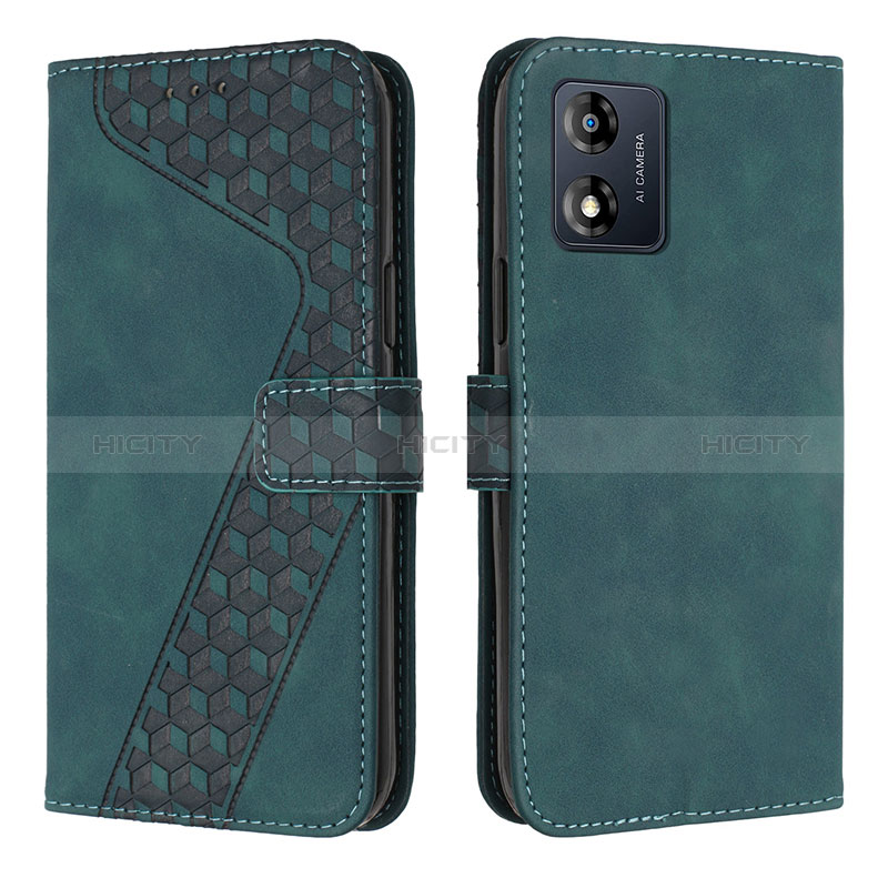 Funda de Cuero Cartera con Soporte Carcasa H04X para Motorola Moto E13 Verde