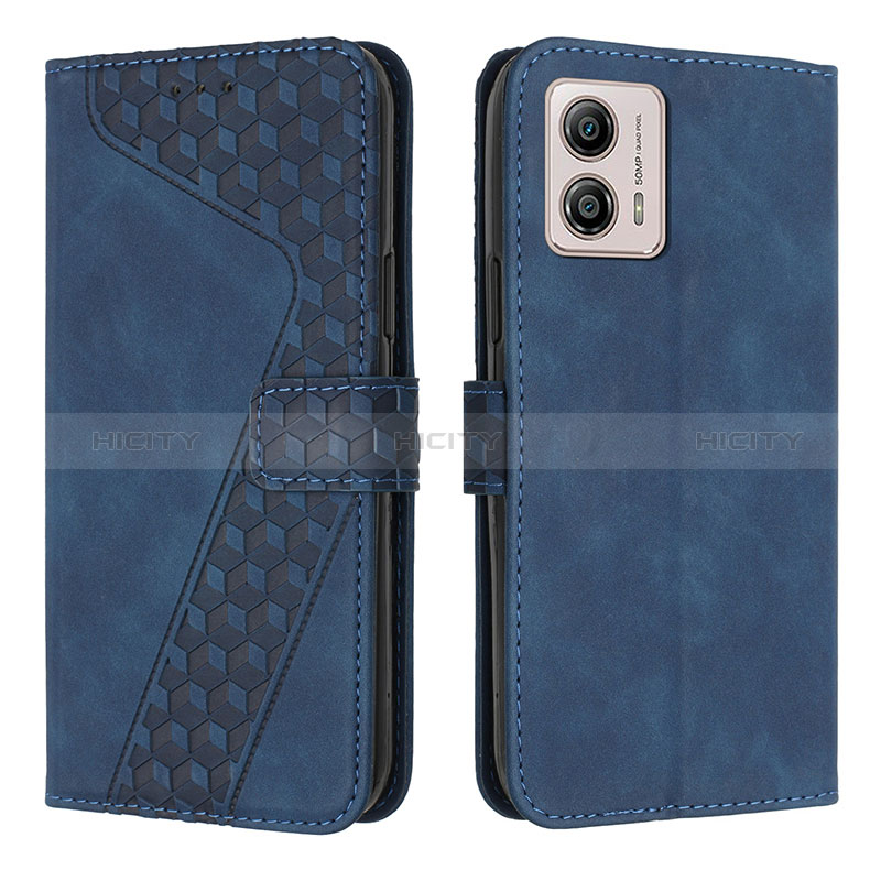 Funda de Cuero Cartera con Soporte Carcasa H04X para Motorola Moto G53 5G Azul