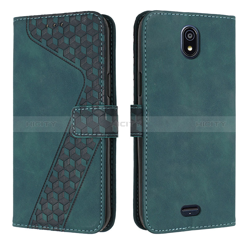 Funda de Cuero Cartera con Soporte Carcasa H04X para Nokia C100 Verde