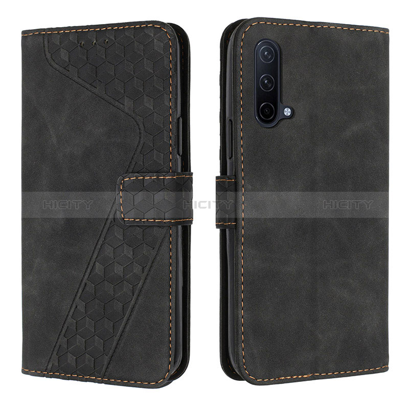 Funda de Cuero Cartera con Soporte Carcasa H04X para OnePlus Nord CE 5G Negro