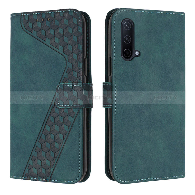 Funda de Cuero Cartera con Soporte Carcasa H04X para OnePlus Nord CE 5G Verde