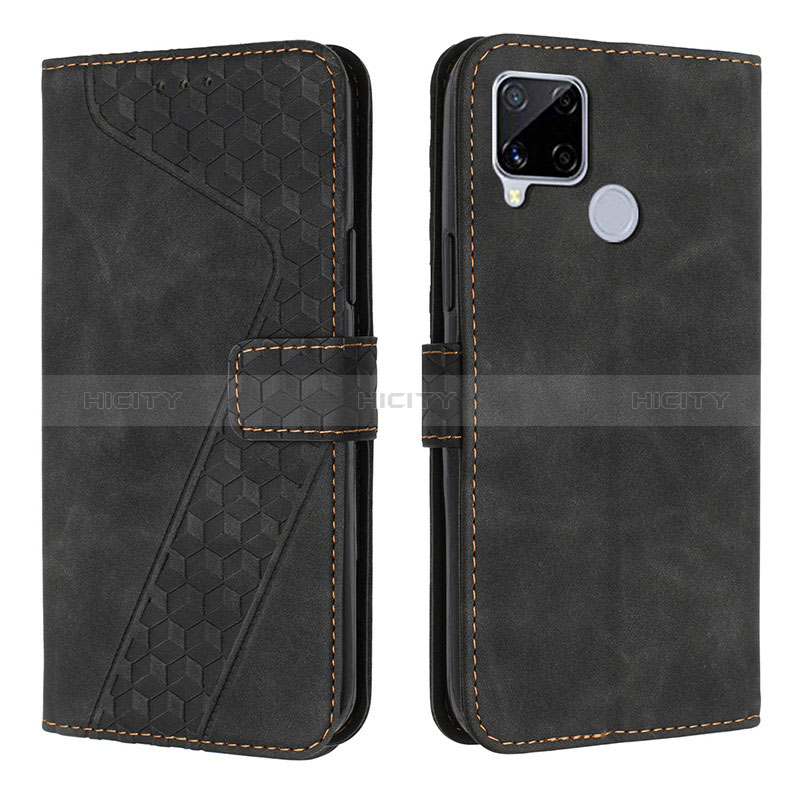 Funda de Cuero Cartera con Soporte Carcasa H04X para Realme 7i RMX2193 Negro