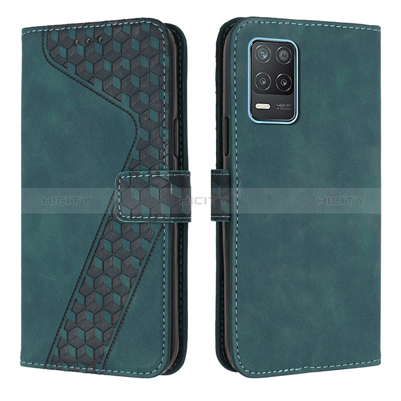 Funda de Cuero Cartera con Soporte Carcasa H04X para Realme 8 5G Verde