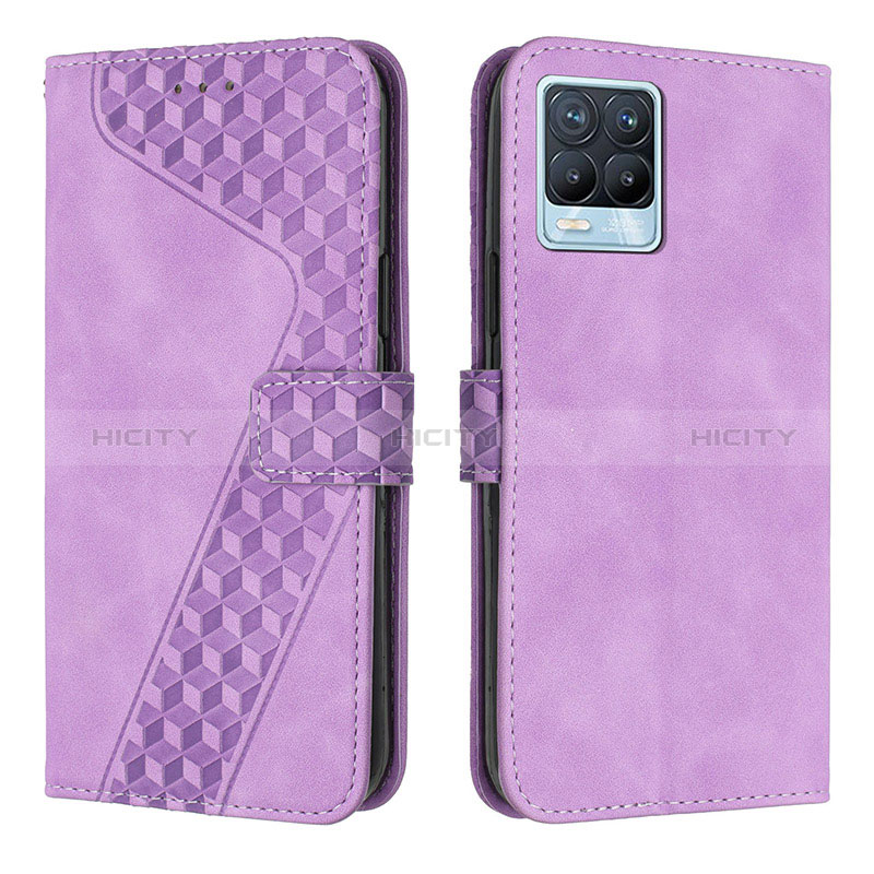 Funda de Cuero Cartera con Soporte Carcasa H04X para Realme 8 Pro Morado