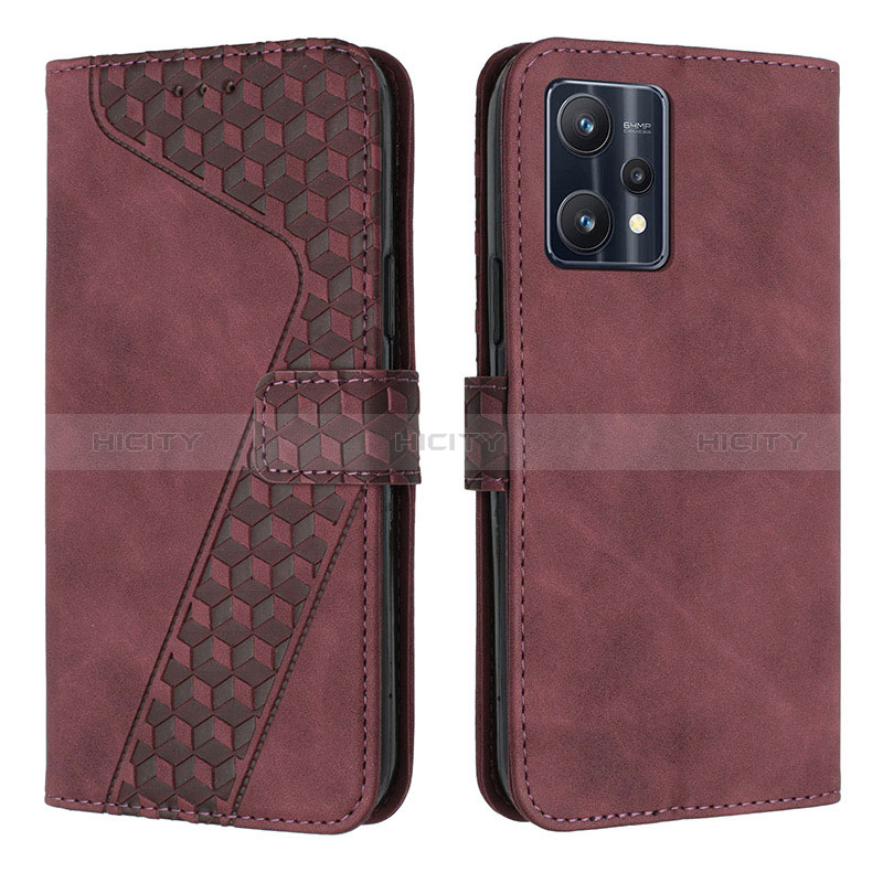 Funda de Cuero Cartera con Soporte Carcasa H04X para Realme 9 Pro+ Plus 5G Rojo