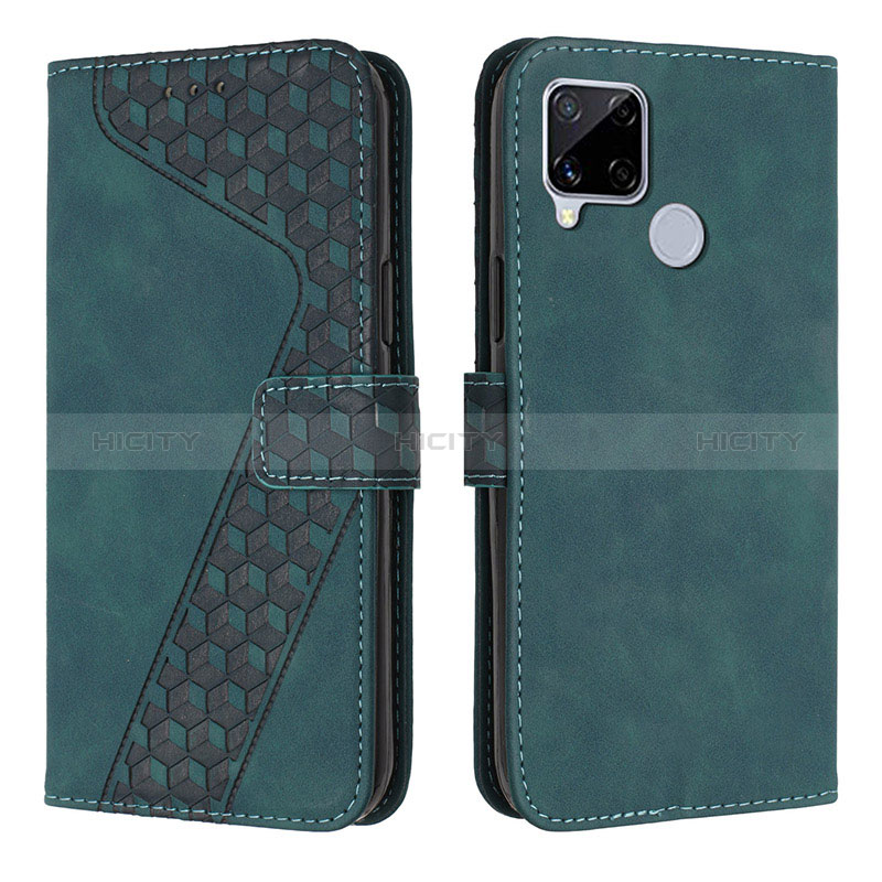 Funda de Cuero Cartera con Soporte Carcasa H04X para Realme C25