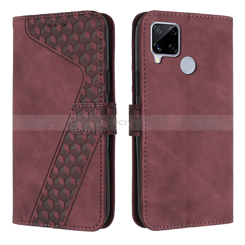 Funda de Cuero Cartera con Soporte Carcasa H04X para Realme C25S