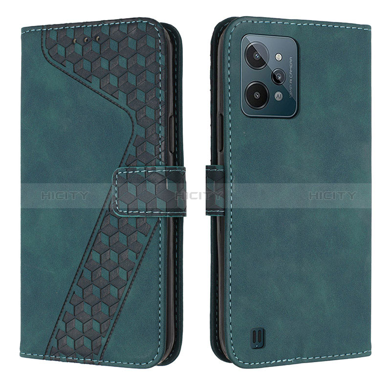 Funda de Cuero Cartera con Soporte Carcasa H04X para Realme C31