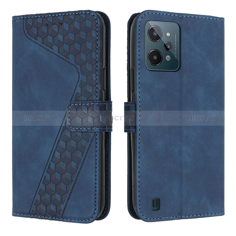 Funda de Cuero Cartera con Soporte Carcasa H04X para Realme C31 Azul