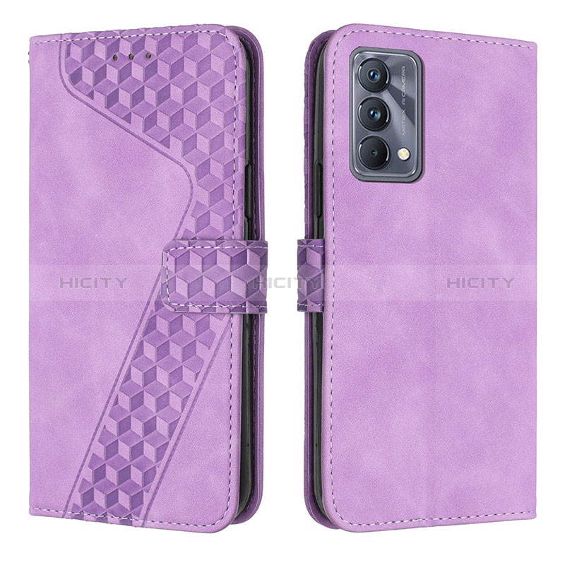 Funda de Cuero Cartera con Soporte Carcasa H04X para Realme GT Master 5G Morado