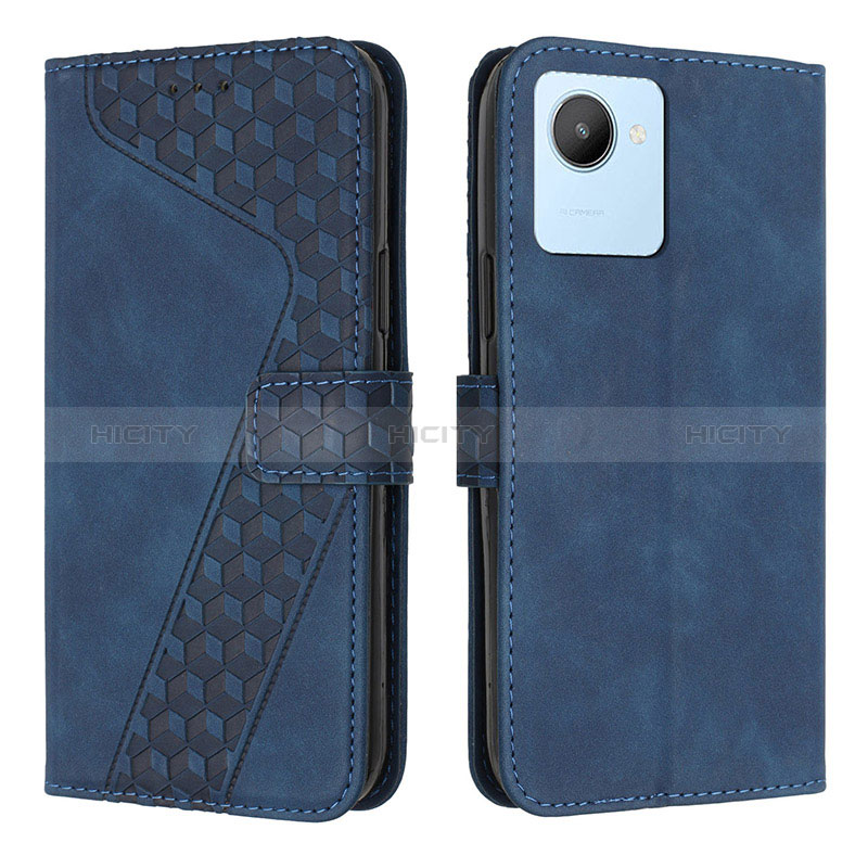 Funda de Cuero Cartera con Soporte Carcasa H04X para Realme Narzo 50i Prime Azul