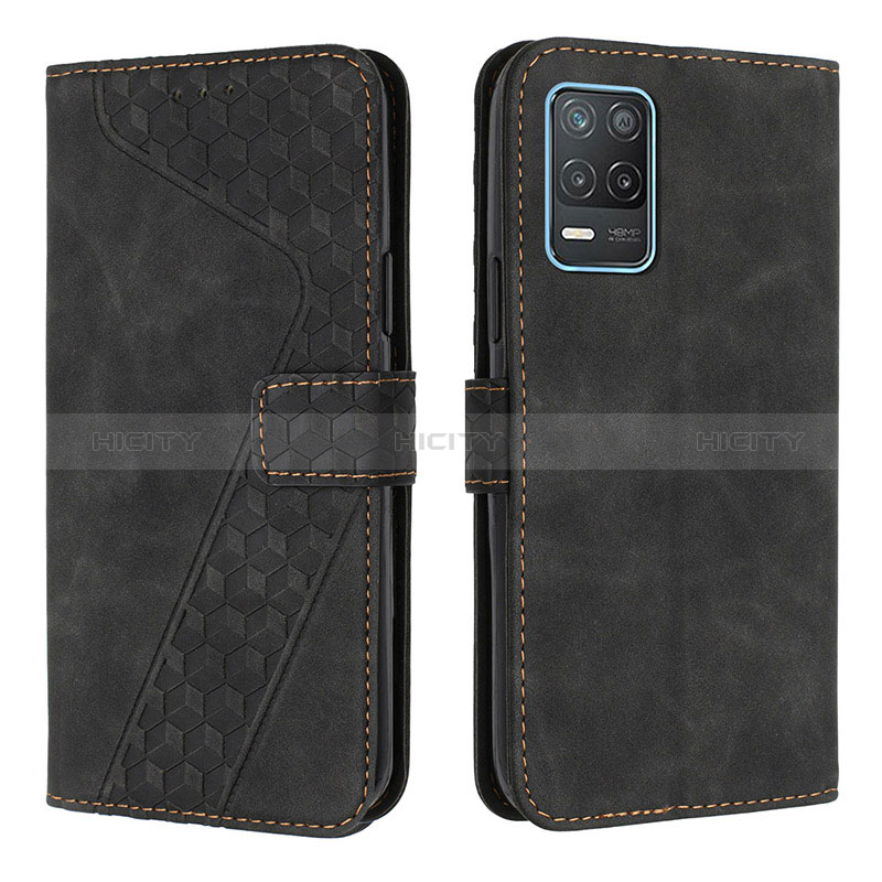 Funda de Cuero Cartera con Soporte Carcasa H04X para Realme V13 5G Negro