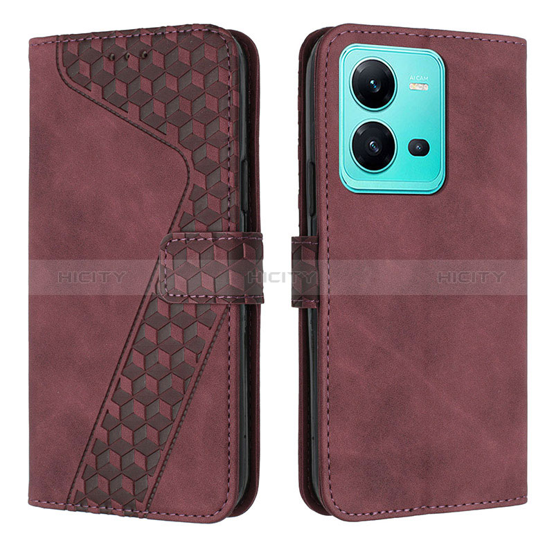 Funda de Cuero Cartera con Soporte Carcasa H04X para Vivo V25 5G