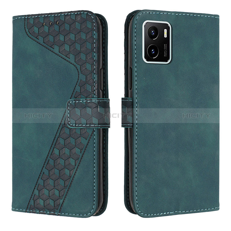 Funda de Cuero Cartera con Soporte Carcasa H04X para Vivo Y01 Verde