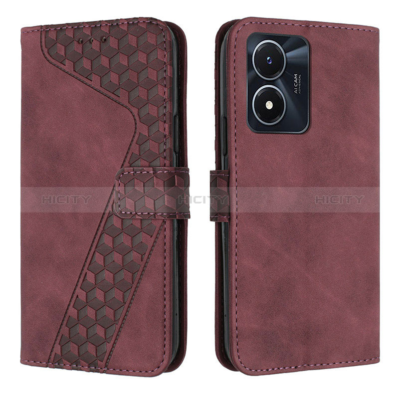 Funda de Cuero Cartera con Soporte Carcasa H04X para Vivo Y02S