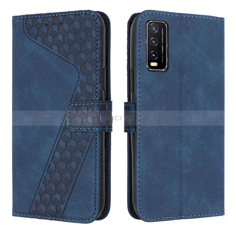 Funda de Cuero Cartera con Soporte Carcasa H04X para Vivo Y11s Azul