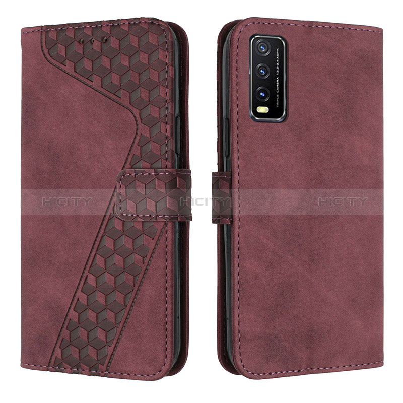 Funda de Cuero Cartera con Soporte Carcasa H04X para Vivo Y12A