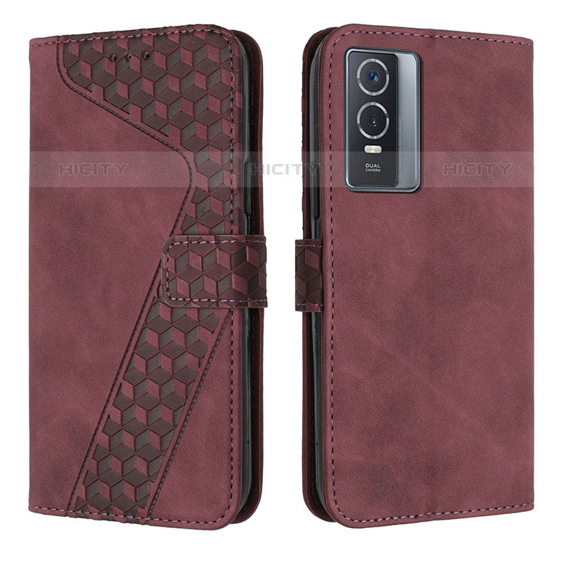 Funda de Cuero Cartera con Soporte Carcasa H04X para Vivo Y74s 5G