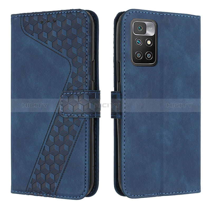 Funda de Cuero Cartera con Soporte Carcasa H04X para Xiaomi Redmi 10 (2022) Azul