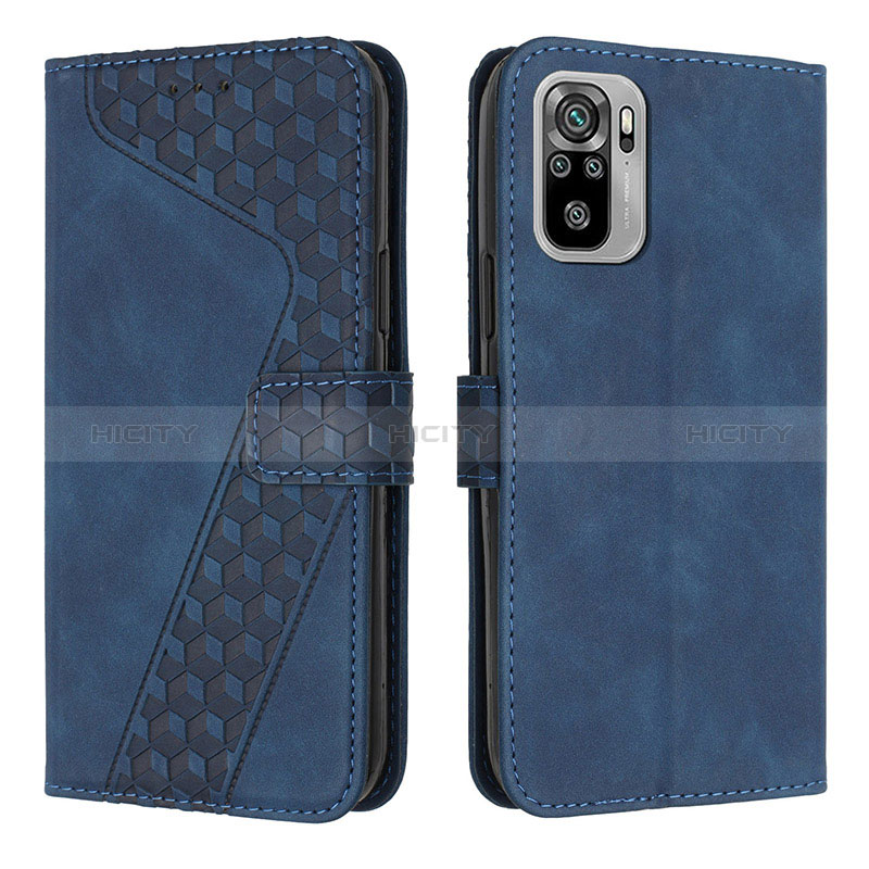 Funda de Cuero Cartera con Soporte Carcasa H04X para Xiaomi Redmi Note 10 4G Azul