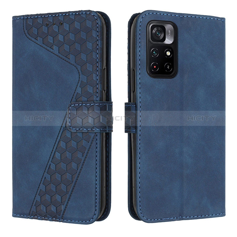 Funda de Cuero Cartera con Soporte Carcasa H04X para Xiaomi Redmi Note 11 5G Azul