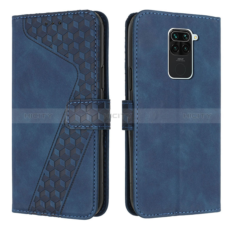 Funda de Cuero Cartera con Soporte Carcasa H04X para Xiaomi Redmi Note 9 Azul