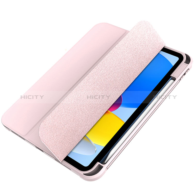 Funda de Cuero Cartera con Soporte Carcasa H05 para Apple iPad 10.9 (2022) Oro Rosa