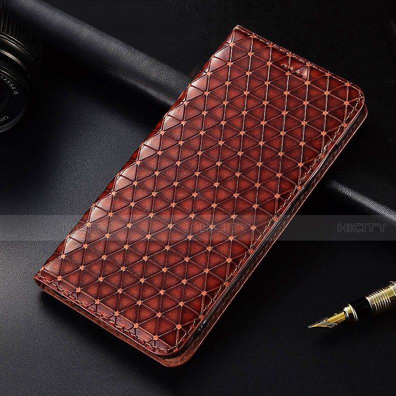 Funda de Cuero Cartera con Soporte Carcasa H05 para Apple iPhone 14 Plus Marron Claro