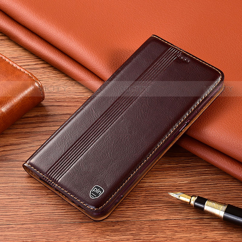 Funda de Cuero Cartera con Soporte Carcasa H05P para Motorola Moto Edge S 5G Marron