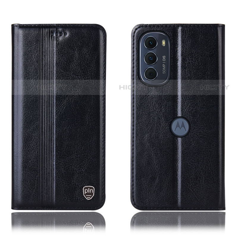 Funda de Cuero Cartera con Soporte Carcasa H05P para Motorola Moto G71s 5G Negro