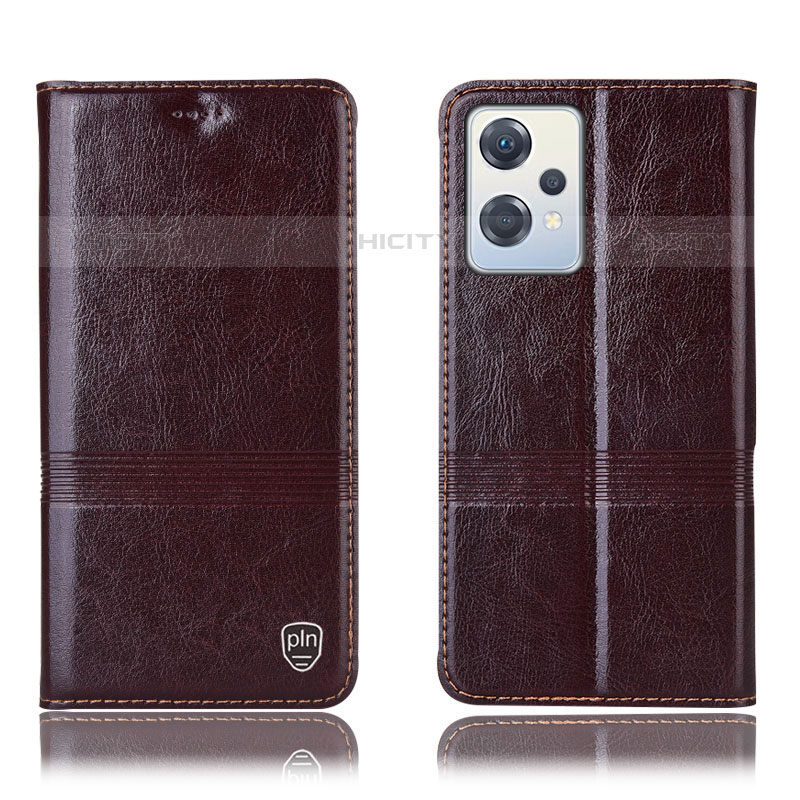 Funda de Cuero Cartera con Soporte Carcasa H05P para OnePlus Nord CE 2 Lite 5G Marron