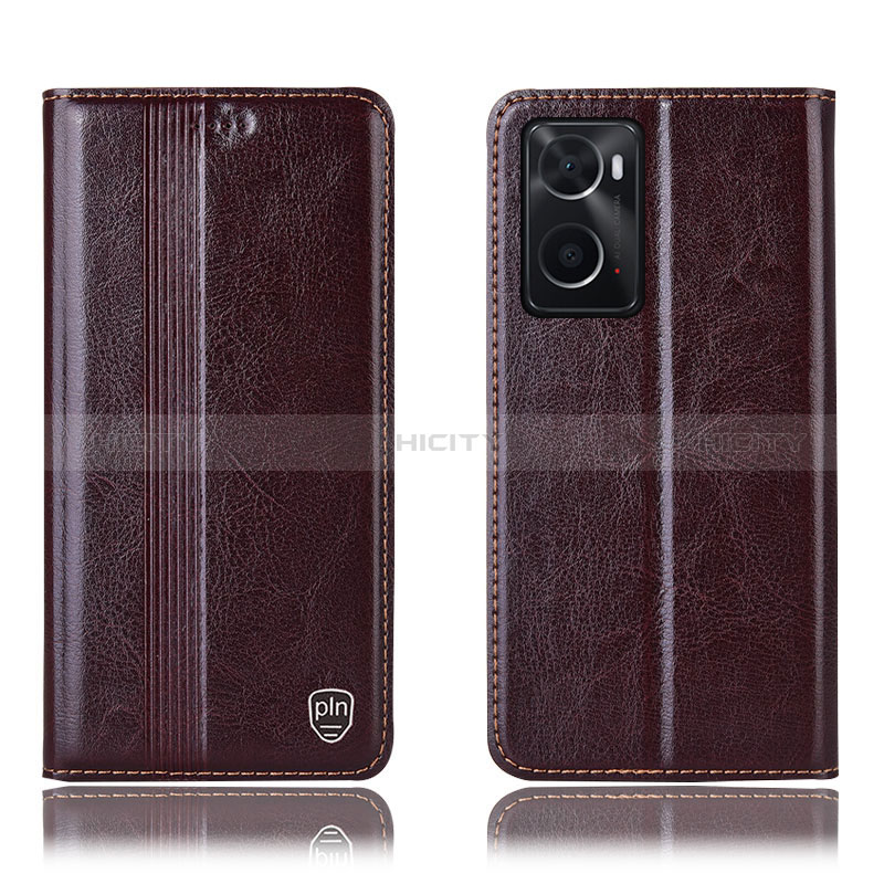 Funda de Cuero Cartera con Soporte Carcasa H05P para Oppo A36 Marron