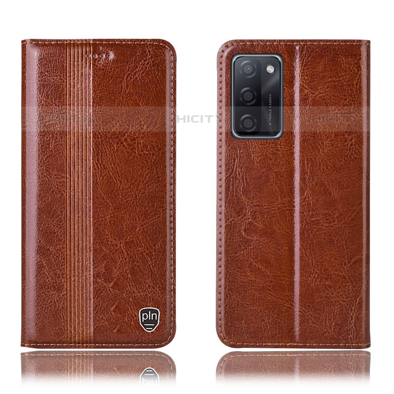 Funda de Cuero Cartera con Soporte Carcasa H05P para Oppo A55S 5G Marron Claro