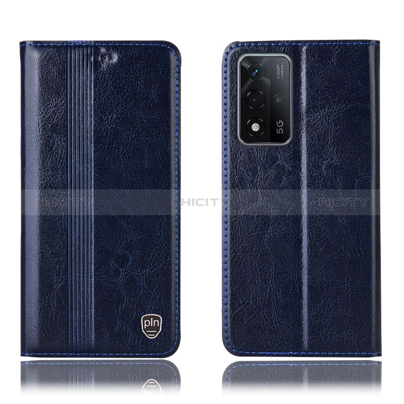 Funda de Cuero Cartera con Soporte Carcasa H05P para Oppo A93s 5G Azul