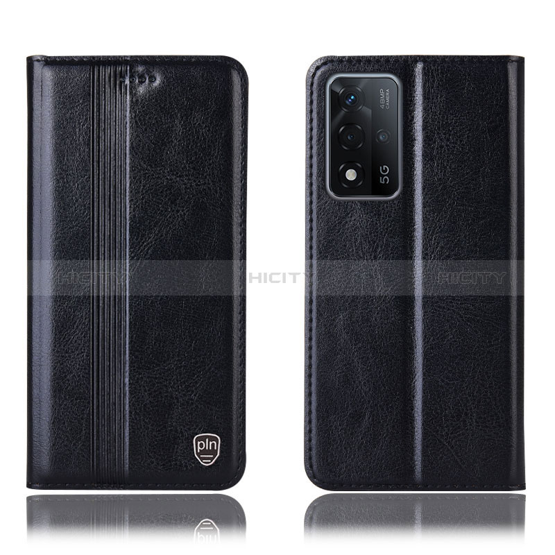 Funda de Cuero Cartera con Soporte Carcasa H05P para Oppo A93s 5G Negro