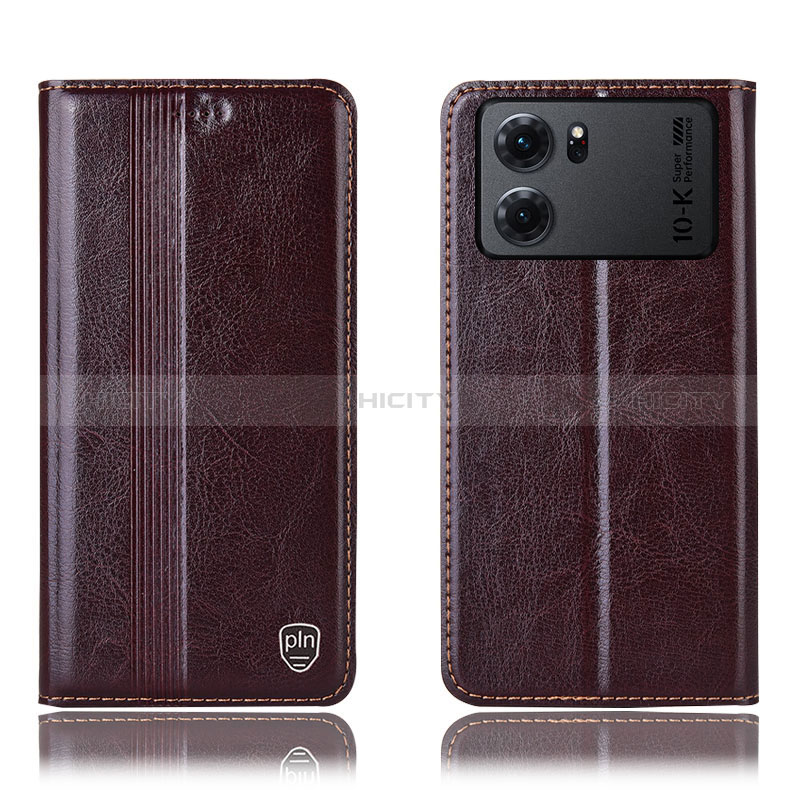 Funda de Cuero Cartera con Soporte Carcasa H05P para Oppo K10 5G Marron