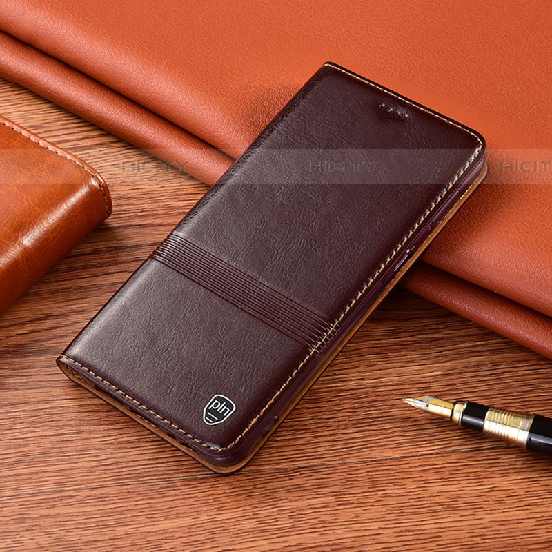 Funda de Cuero Cartera con Soporte Carcasa H05P para Samsung Galaxy A03s Marron