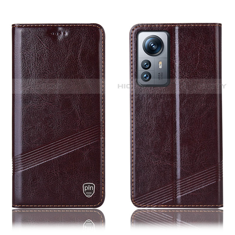 Funda de Cuero Cartera con Soporte Carcasa H05P para Xiaomi Mi 12 Pro 5G Marron