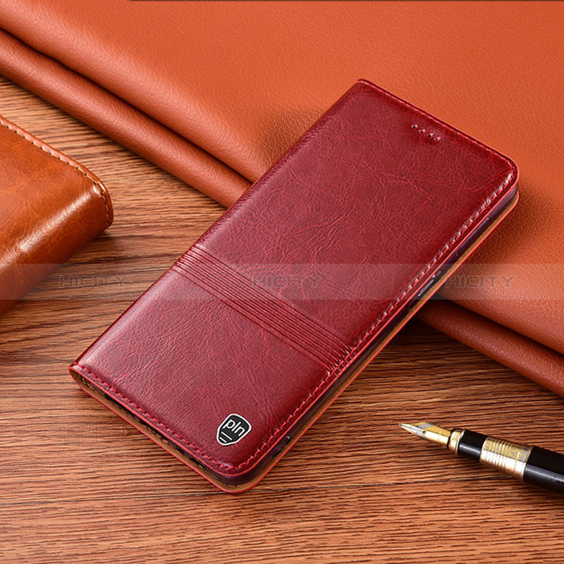 Funda de Cuero Cartera con Soporte Carcasa H05P para Xiaomi Redmi 9i Rojo