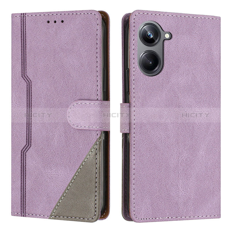 Funda de Cuero Cartera con Soporte Carcasa H05X para Realme 10 Pro 5G Morado