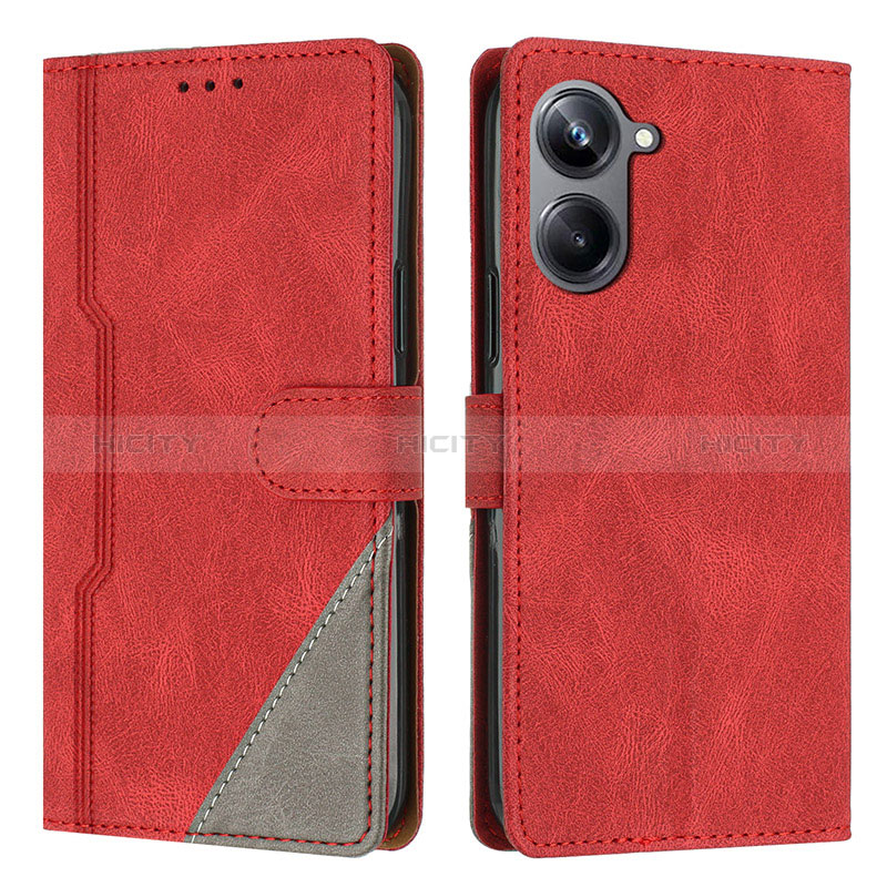 Funda de Cuero Cartera con Soporte Carcasa H05X para Realme 10 Pro 5G Rojo