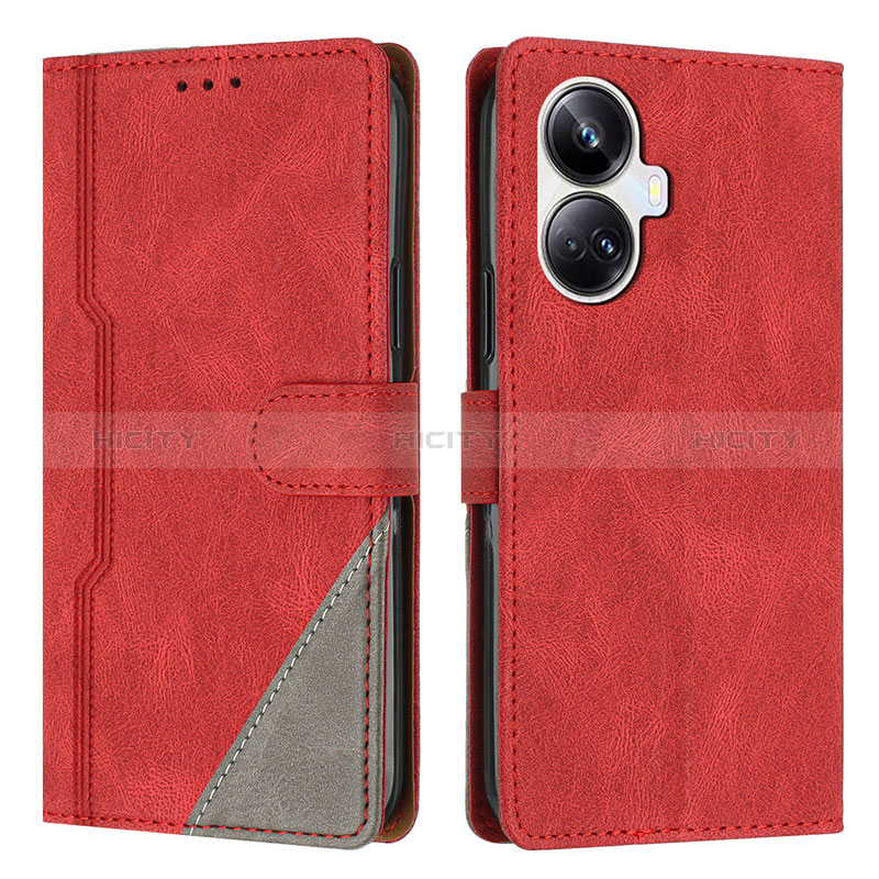 Funda de Cuero Cartera con Soporte Carcasa H05X para Realme 10 Pro+ Plus 5G Rojo