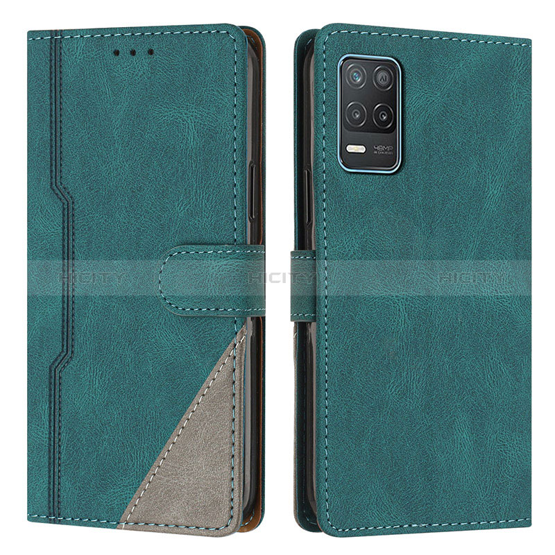 Funda de Cuero Cartera con Soporte Carcasa H05X para Realme 8s 5G Verde