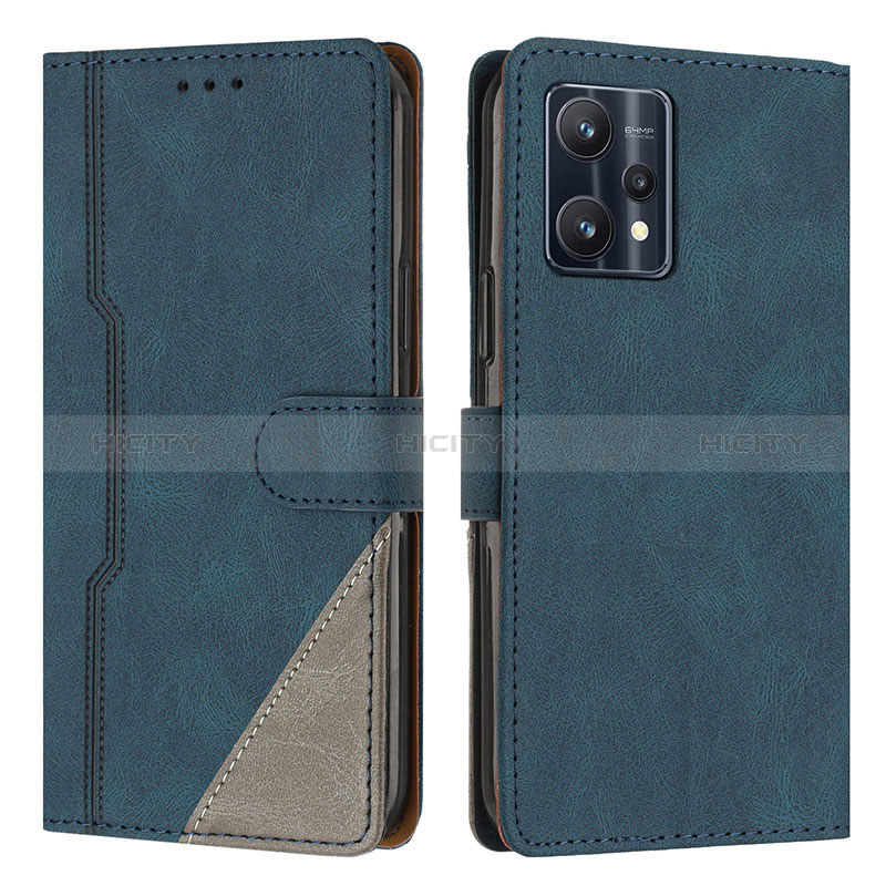 Funda de Cuero Cartera con Soporte Carcasa H05X para Realme 9 4G Azul