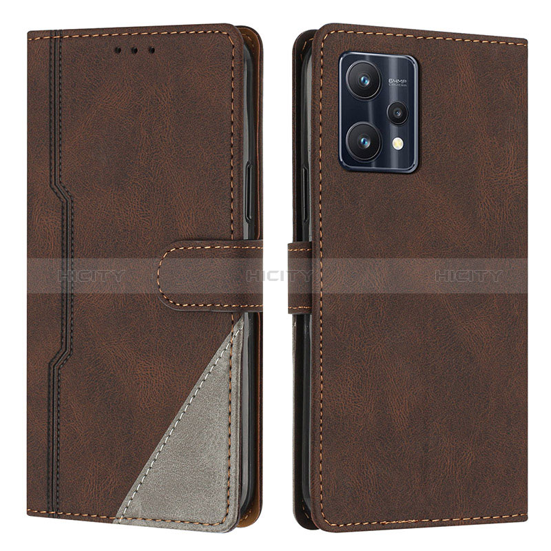 Funda de Cuero Cartera con Soporte Carcasa H05X para Realme 9 5G Marron