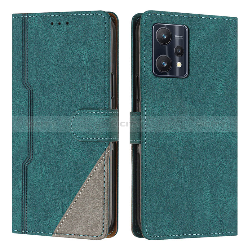 Funda de Cuero Cartera con Soporte Carcasa H05X para Realme 9 5G Verde